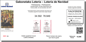 Valverde Drogeriako Gabonetako Loteria partizipazioa 2014