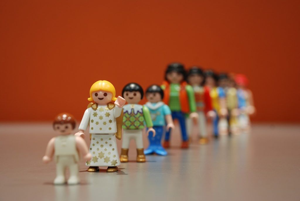 row, playmobil, at the front