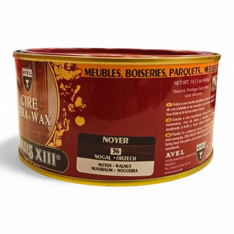 Cera lata Louis XIII nogal madera oscura