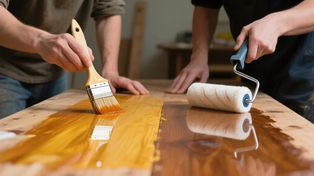 Tabla madera barnizada y vitrificada
